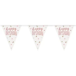 Vimpelgirlang Happy Birthday Roséguld