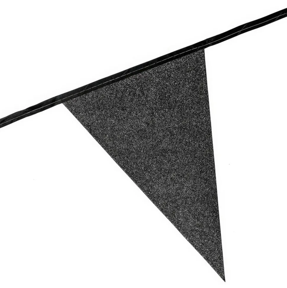 Vimpelgirlang Svart Glitter