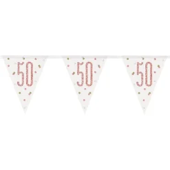 Vimpelgirlang 50 Vit/Roséguld