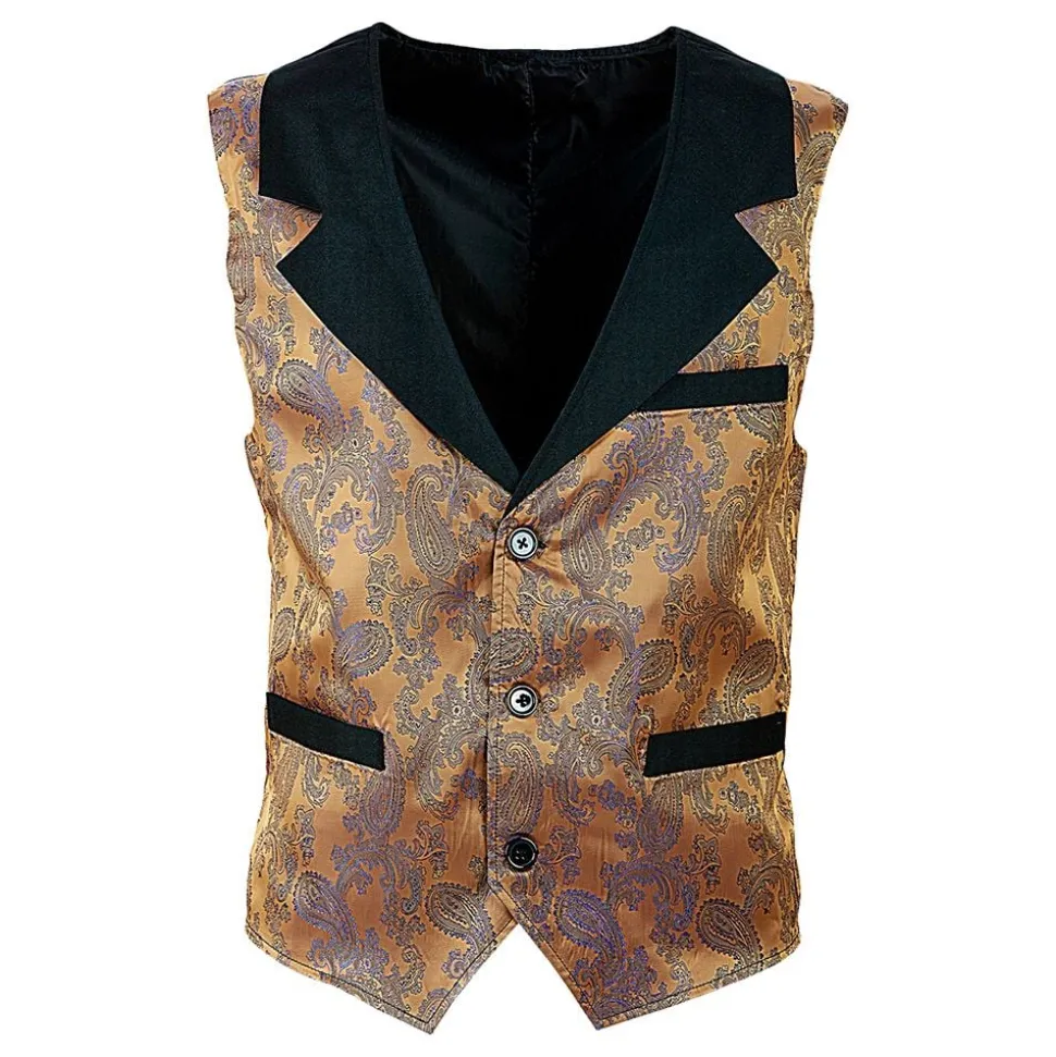 Vintage Jacquard Väst Brun