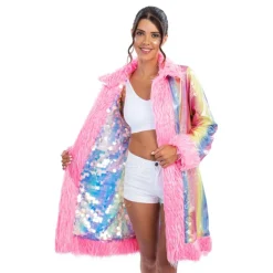 Vändbar Kappa med Paljetter Rosa Deluxe