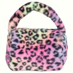 Väska i Fuskpäls Leopard Flerfärgad