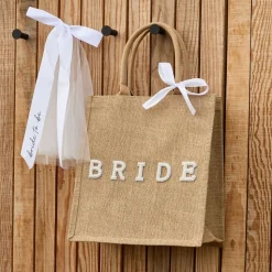 Väska i Jute Bride med Rosett